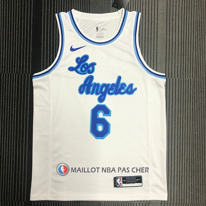 Maillot Los Angeles Lakers LeBron James NO 6 Classic 2019-20 Blanc